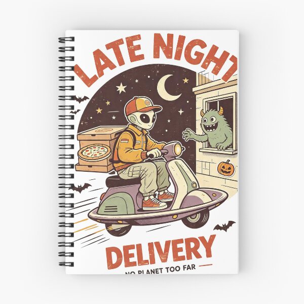 Item preview, Late Night Alien Pizza Delivery Scooter designed and sold by NatalieJeans.