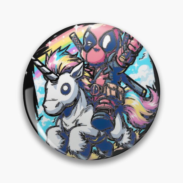 Item preview, Deadpool Chibi Riding Unicorn Fan Art LIMITED EDITION designed and sold by TheEdward.