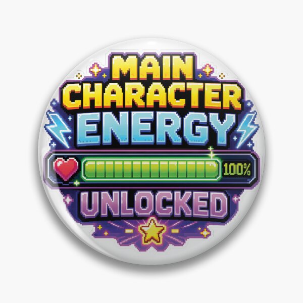 Item preview, Main Character Energy Unlocked Pixel Art Gamer designed and sold by BobbyTee Merch.