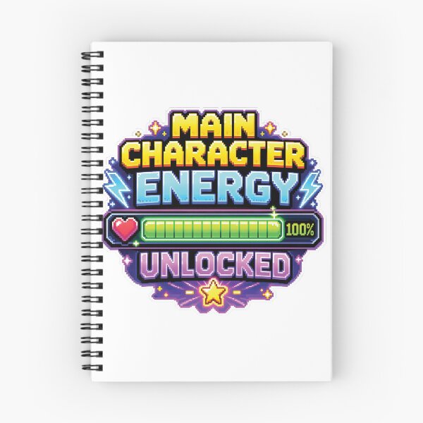 Item preview, Main Character Energy Unlocked Pixel Art Gamer designed and sold by BobbyTee Merch.