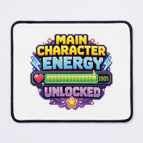 Item preview, Main Character Energy Unlocked Pixel Art Gamer designed and sold by BobbyTee Merch.