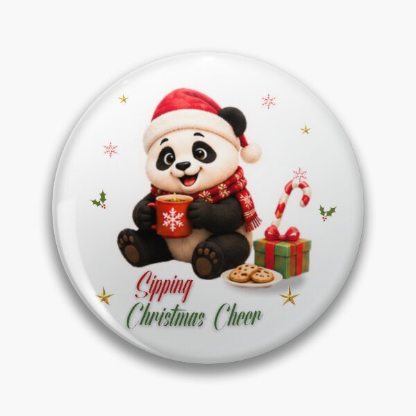 Item preview, Cute Christmas Panda Sipping Hot Cocoa Artwork designed and sold by EnginerdStudio.