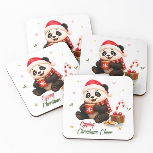 Item preview, Cute Christmas Panda Sipping Hot Cocoa Artwork designed and sold by EnginerdStudio.