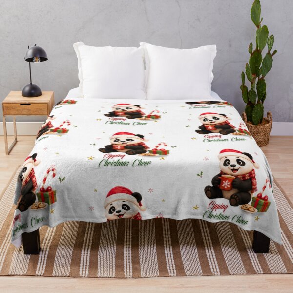 Item preview, Cute Christmas Panda Sipping Hot Cocoa Artwork designed and sold by EnginerdStudio.