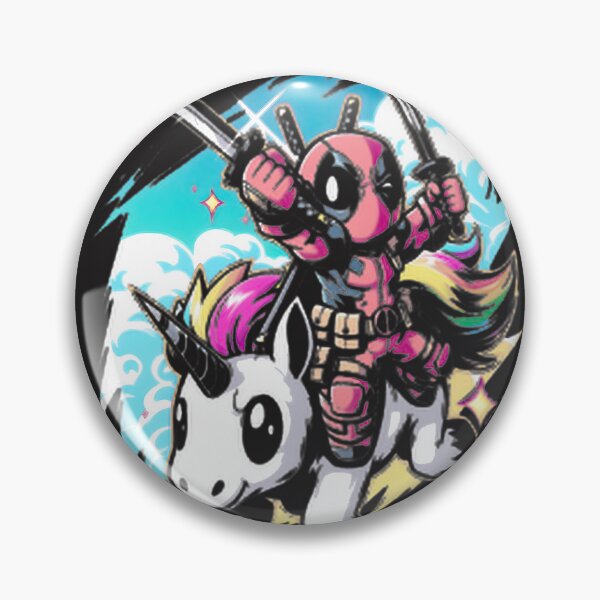 Item preview, Deadpool Chibi Riding Unicorn Cute Mercenary Graphic Art ⭐⭐⭐⭐⭐ designed and sold by TheEdward.