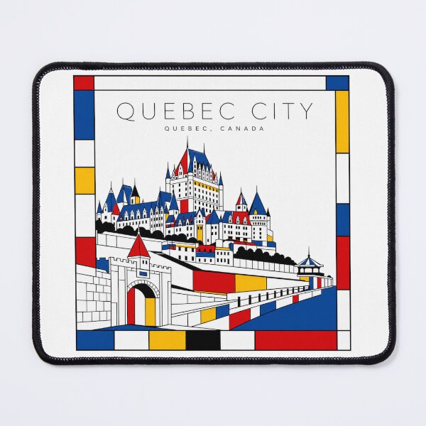 Item preview, Quebec City Mondrian style poster 3D designed and sold by CMYKStudio.