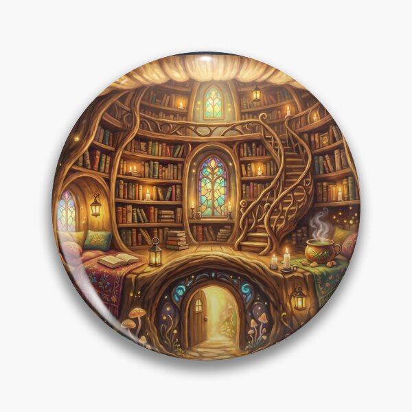 Item preview, Giant Mushroom Library | Whimsical Fantasy Cottagecore Book Art designed and sold by SebastianSpace.