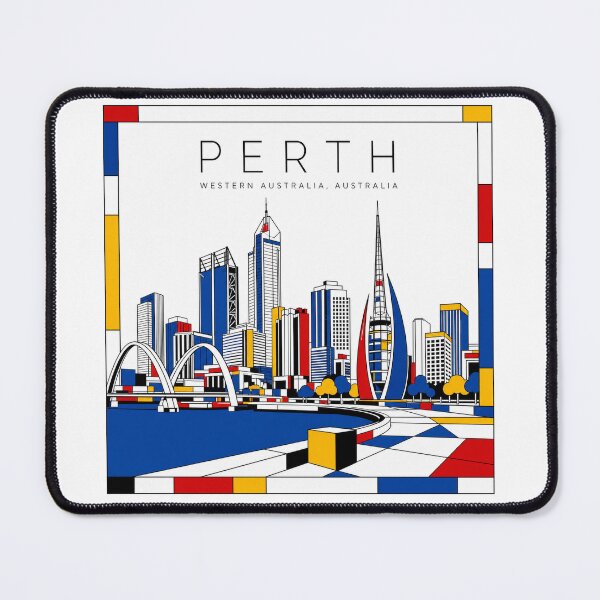 Item preview, Perth Mondrian style poster 3D designed and sold by CMYKStudio.