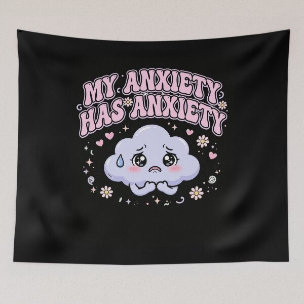 Item preview, My Anxiety Has Anxiety - Cute Pastel Mental Health Sticker designed and sold by Fulaly.