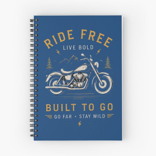 Item preview, Ride Free Built to Go Motorcycle Adventure Vintage Design designed and sold by Bekado.