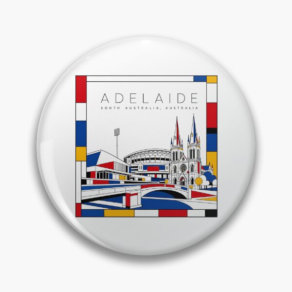 Artikelvorschau, Adelaide-Poster im Mondrian-Stil, 3D entworfen und verkauft von CMYKStudio.