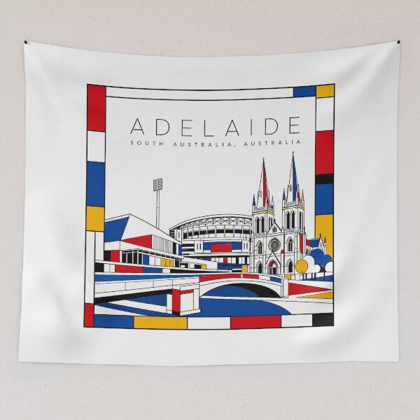 Item preview, Adelaide Mondrian style poster 3D designed and sold by CMYKStudio.