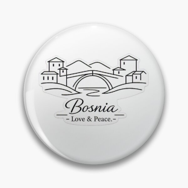 Item preview, Bosnia bridge in minimal art in black and white  designed and sold by wallartofmio.
