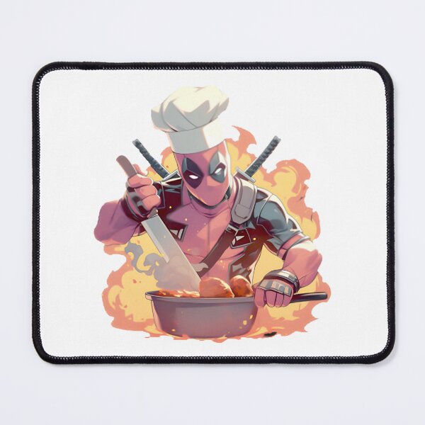 Item preview, Funny Deadpool Cooking Chimichangas Kitchen Art & Apparel ⭐⭐⭐⭐⭐ designed and sold by TheEdward.
