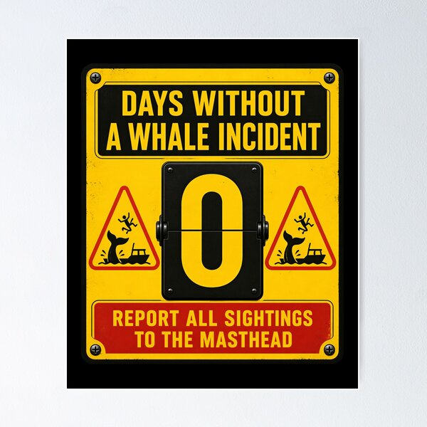Item preview, Moby Dick Whale Incident Counter - Zero Days designed and sold by Fenay Designs.