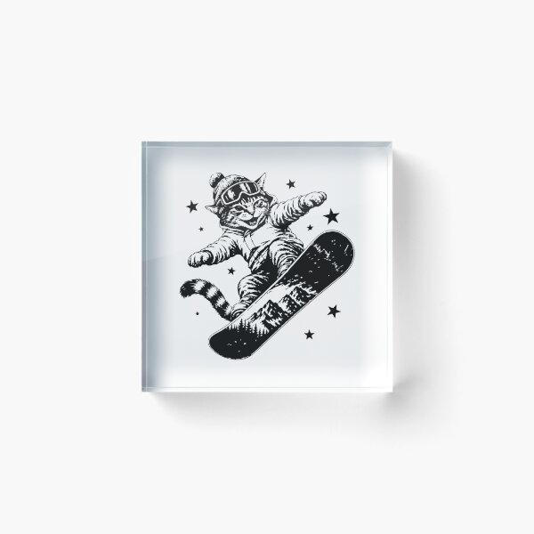 Item preview, Funny Snowboarding Cat Y2K Distressed Extreme Sports designed and sold by Trendvia .