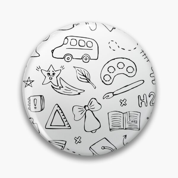 Item preview, Back to school black line hand drawn doodle seamless pattern designed and sold by OM-lova.