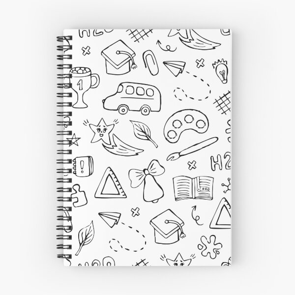 Item preview, Back to school black line hand drawn doodle seamless pattern designed and sold by OM-lova.