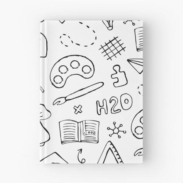 Item preview, Back to school black line hand drawn doodle seamless pattern designed and sold by OM-lova.