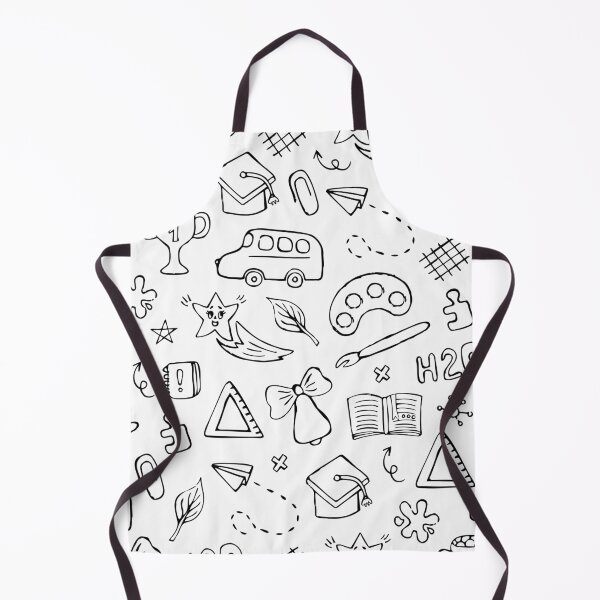 Item preview, Back to school black line hand drawn doodle seamless pattern designed and sold by OM-lova.