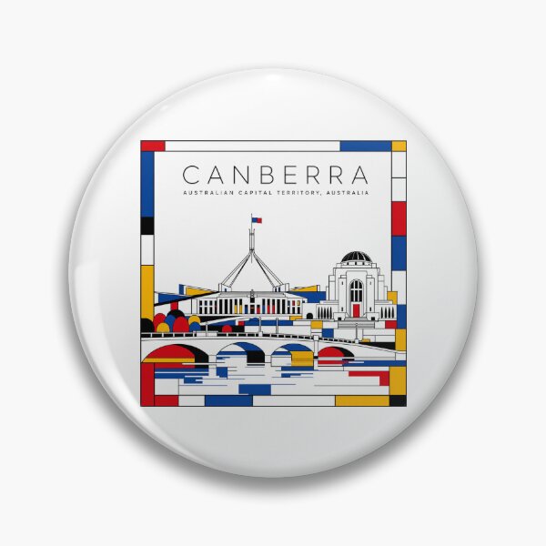 Item preview, Canberra Mondrian style poster 3D designed and sold by CMYKStudio.