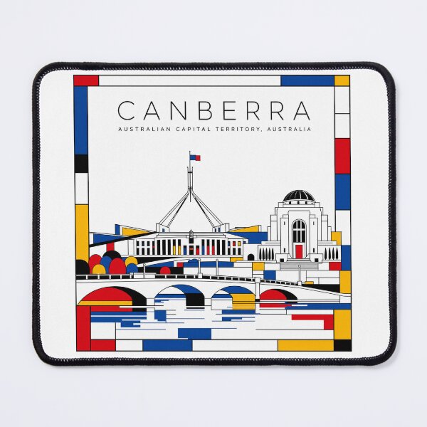 Item preview, Canberra Mondrian style poster 3D designed and sold by CMYKStudio.
