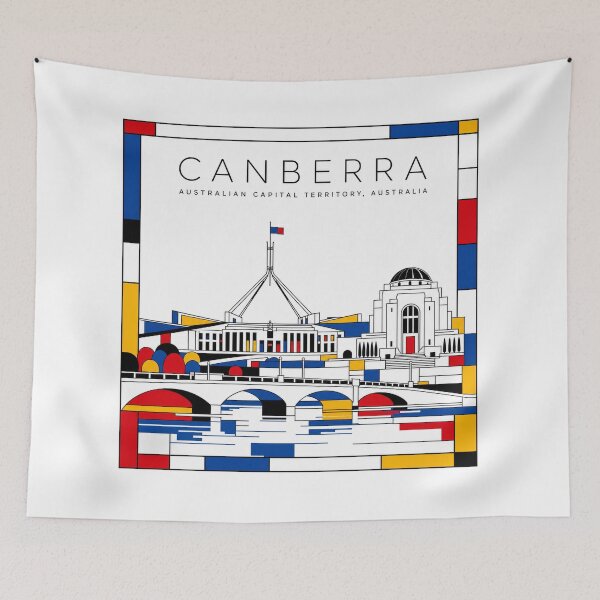 Item preview, Canberra Mondrian style poster 3D designed and sold by CMYKStudio.