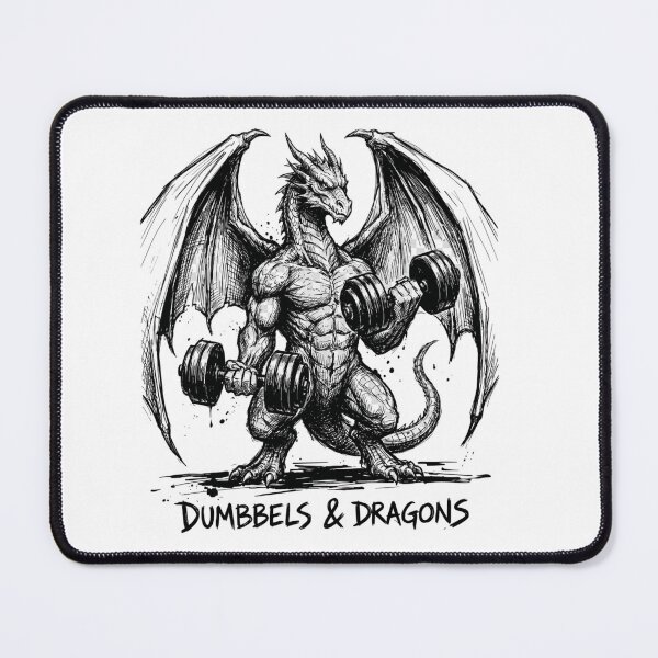 Item preview, Dunbbels & Dragons GYM Dragon designed and sold by Thread&Fable.