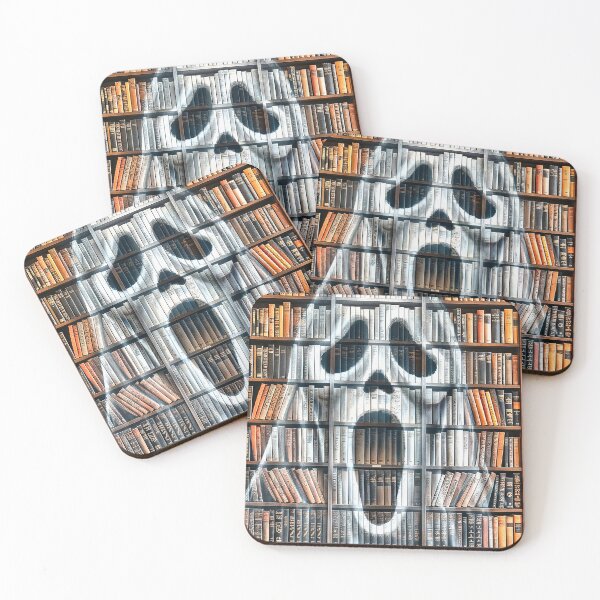 Item preview, Screaming Ghost Bookcase – Spooky Library designed and sold by inkaylindesign.