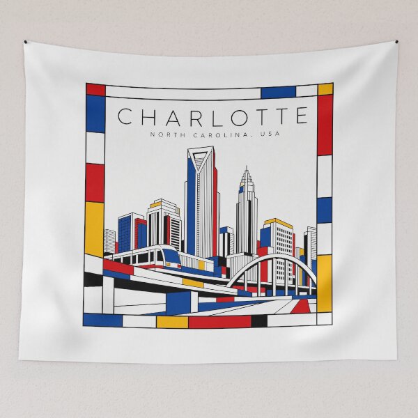 Item preview, Charlotte Mondrian style poster 3D designed and sold by CMYKStudio.
