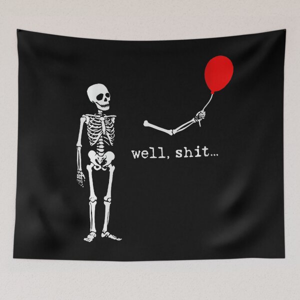 Item preview, Funny Skeleton Lost Balloon Spooky Halloween Meme designed and sold by Khescoiu.