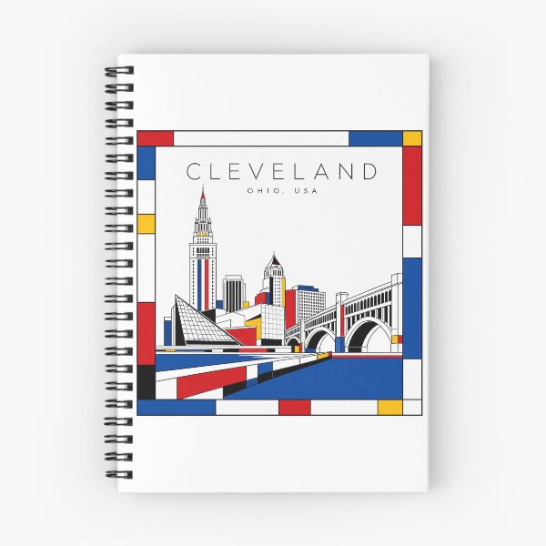 Item preview, Cleveland Mondrian style poster 3D designed and sold by CMYKStudio.