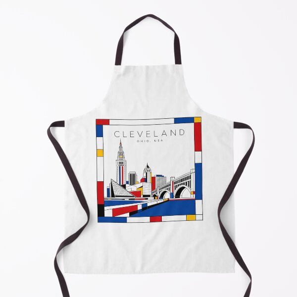 Item preview, Cleveland Mondrian style poster 3D designed and sold by CMYKStudio.