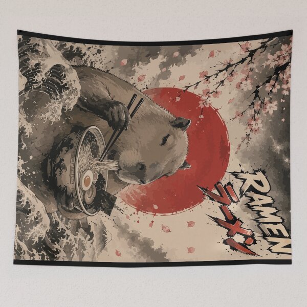 Item preview, Capybara Ramen Sumie Japanese Vintage designed and sold by TomFrontierArt.