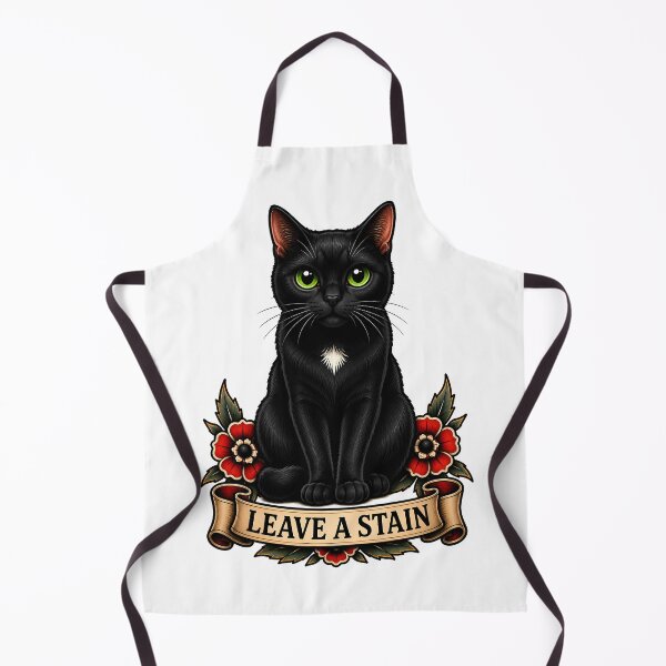 Item preview, Leave A Stain Black Cat Traditional Tattoo Art designed and sold by Old's Cool Cat Studio.