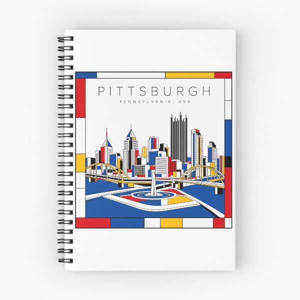 Item preview, Pittsburgh Mondrian style poster 3D designed and sold by CMYKStudio.