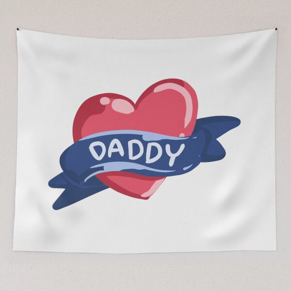 Item preview, Red Daddy Tattoo Heart Banner designed and sold by AnimaliaStar.