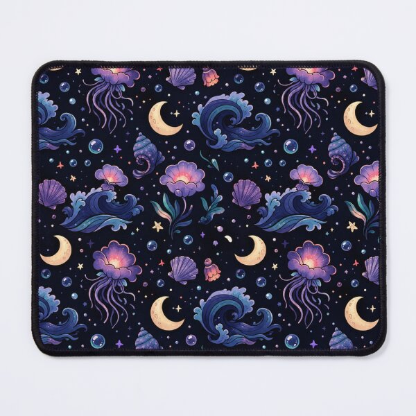 Item preview, Celestial Jellyfish Seashell Ocean Seamless Pattern designed and sold by suha-art.