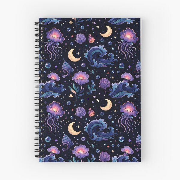 Item preview, Celestial Jellyfish Seashell Ocean Seamless Pattern designed and sold by Suha Design Studio.