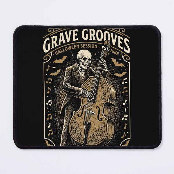 Item preview, Grave Grooves Skeleton Double Bass Jazz Musician Halloween designed and sold by TeNovaStudio.