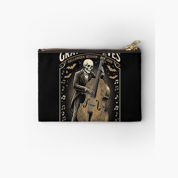 Item preview, Grave Grooves Skeleton Double Bass Jazz Musician Halloween designed and sold by TeNovaStudio.