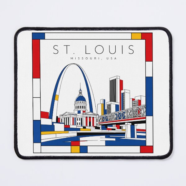 Item preview, St. Louis Mondrian style poster 3D designed and sold by CMYKStudio.