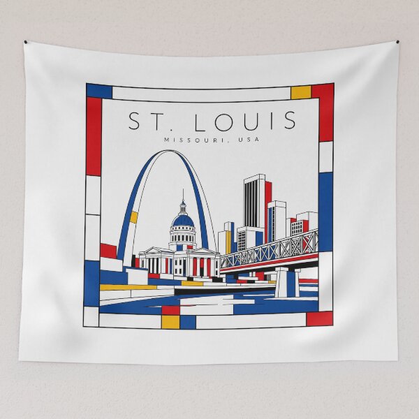 Item preview, St. Louis Mondrian style poster 3D designed and sold by CMYKStudio.