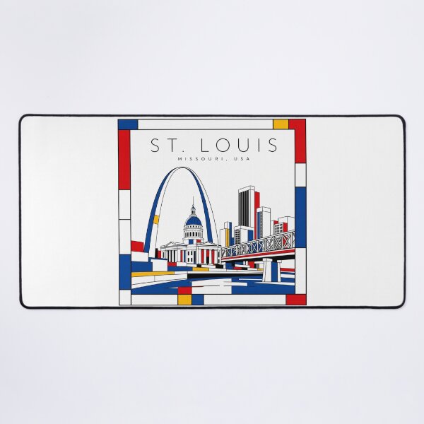 Item preview, St. Louis Mondrian style poster 3D designed and sold by CMYKStudio.