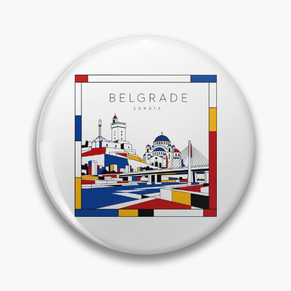 Item preview, Belgrade Mondrian style poster 3D designed and sold by CMYKStudio.