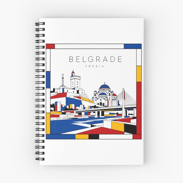 Item preview, Belgrade Mondrian style poster 3D designed and sold by CMYKStudio.