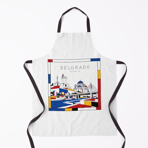 Item preview, Belgrade Mondrian style poster 3D designed and sold by CMYKStudio.