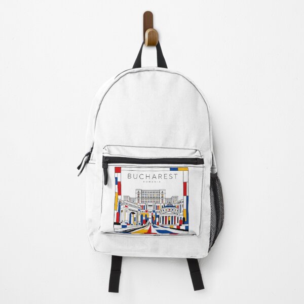Item preview, Bucharest Mondrian style poster 3D designed and sold by CMYKStudio.