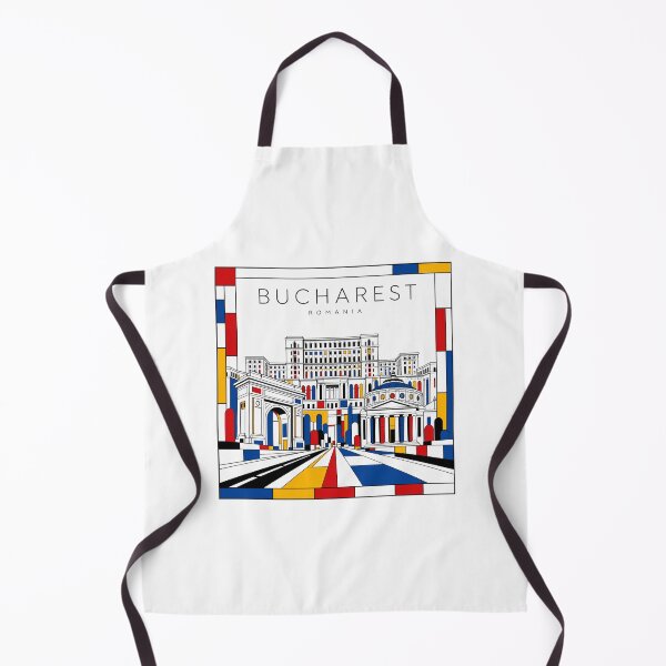Item preview, Bucharest Mondrian style poster 3D designed and sold by CMYKStudio.