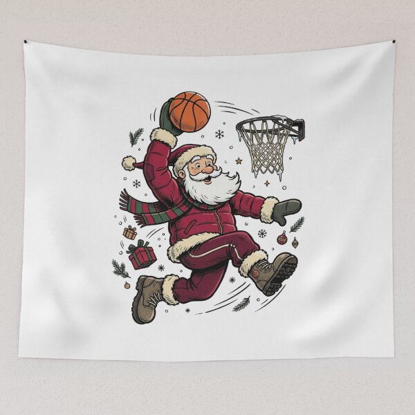 Item preview, Christmas Basketball Santa Inspired Holiday Hoops Vintage Winter Sports designed and sold by SOUFIANE1991.